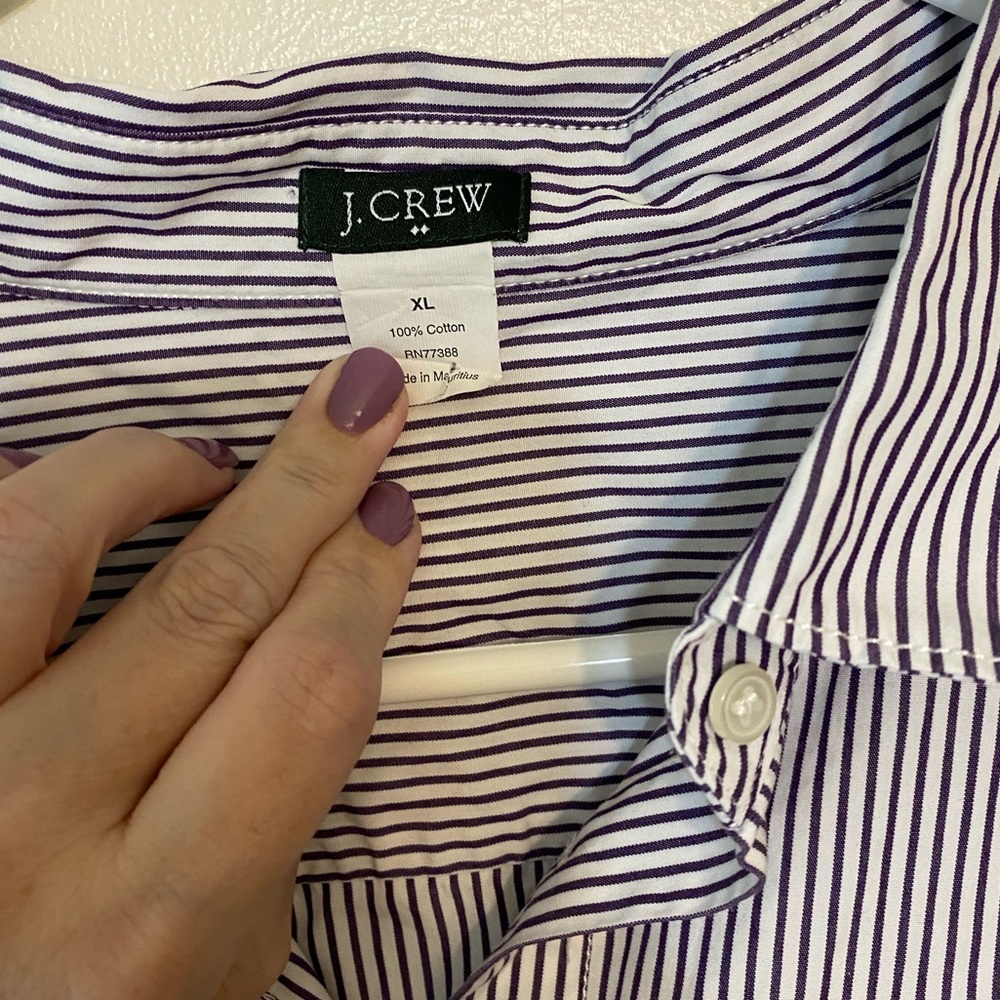 Like New J.Crew striped button down dress shirt XL - Picture 3 of 8